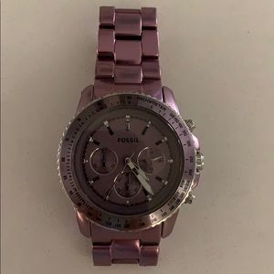Purple Fossil watch
